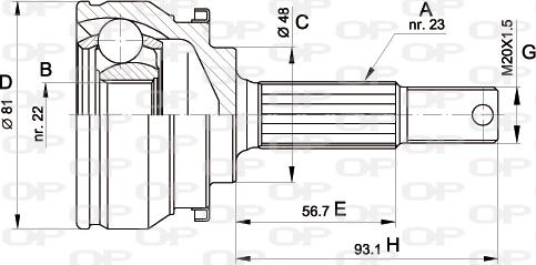 Open Parts CVJ5194.10 - Šarnīru komplekts, Piedziņas vārpsta ps1.lv