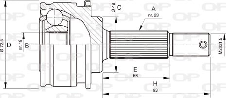 Open Parts CVJ5196.10 - Šarnīru komplekts, Piedziņas vārpsta ps1.lv