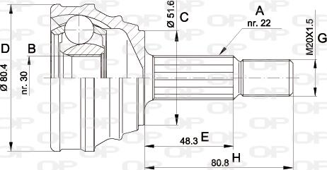 Open Parts CVJ5190.10 - Šarnīru komplekts, Piedziņas vārpsta ps1.lv