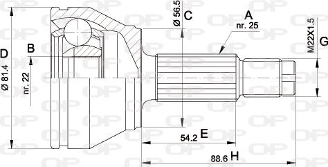 Open Parts CVJ5192.10 - Šarnīru komplekts, Piedziņas vārpsta ps1.lv