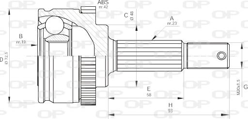 Open Parts CVJ5197.10 - Šarnīru komplekts, Piedziņas vārpsta ps1.lv