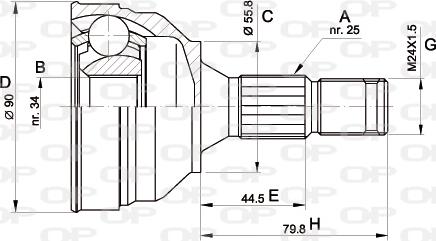 Open Parts CVJ5141.10 - Šarnīru komplekts, Piedziņas vārpsta ps1.lv