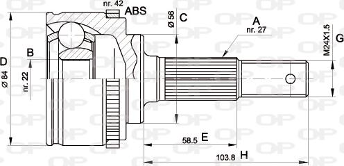 Open Parts CVJ5165.10 - Šarnīru komplekts, Piedziņas vārpsta ps1.lv