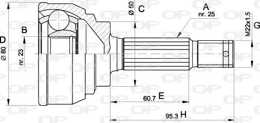 Open Parts CVJ5103.10 - Šarnīru komplekts, Piedziņas vārpsta ps1.lv