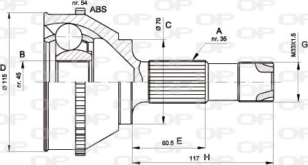 Open Parts CVJ5131.10 - Šarnīru komplekts, Piedziņas vārpsta ps1.lv