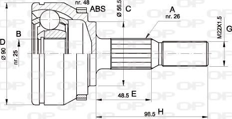 Open Parts CVJ5132.10 - Šarnīru komplekts, Piedziņas vārpsta ps1.lv