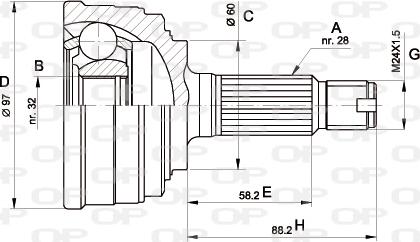 Open Parts CVJ5129.10 - Šarnīru komplekts, Piedziņas vārpsta ps1.lv