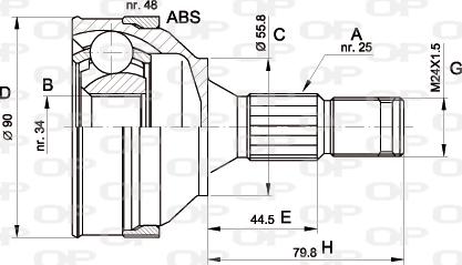 Open Parts CVJ5176.10 - Šarnīru komplekts, Piedziņas vārpsta ps1.lv