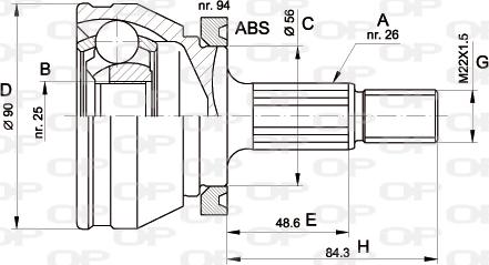 Open Parts CVJ5170.10 - Šarnīru komplekts, Piedziņas vārpsta ps1.lv