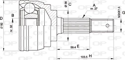 Open Parts CVJ5172.10 - Šarnīru komplekts, Piedziņas vārpsta ps1.lv