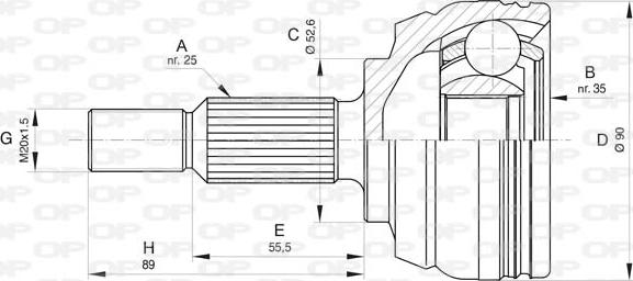 Open Parts CVJ5801.10 - Šarnīru komplekts, Piedziņas vārpsta ps1.lv