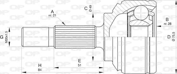 Open Parts CVJ5803.10 - Šarnīru komplekts, Piedziņas vārpsta ps1.lv