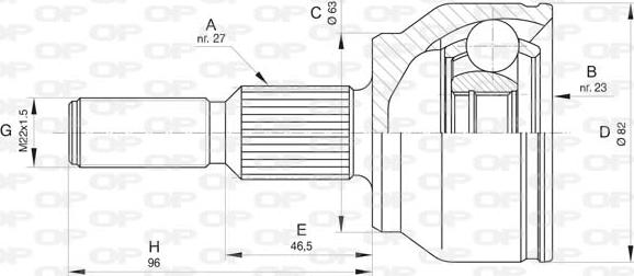 Open Parts CVJ5812.10 - Šarnīru komplekts, Piedziņas vārpsta ps1.lv