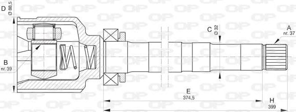 Open Parts CVJ5836.20 - Šarnīru komplekts, Piedziņas vārpsta ps1.lv