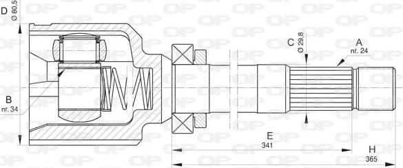 Open Parts CVJ5829.20 - Šarnīru komplekts, Piedziņas vārpsta ps1.lv