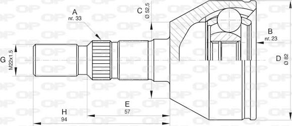 Open Parts CVJ5826.10 - Šarnīru komplekts, Piedziņas vārpsta ps1.lv