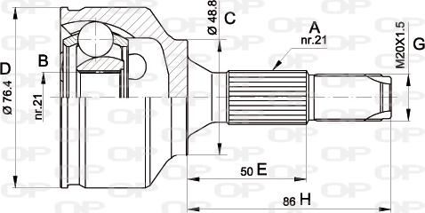 Open Parts CVJ5394.10 - Šarnīru komplekts, Piedziņas vārpsta ps1.lv