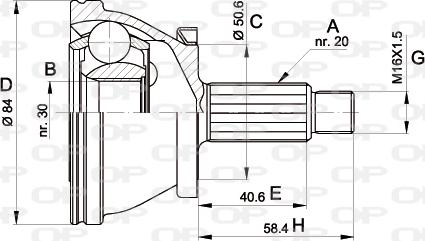 Open Parts CVJ5390.10 - Šarnīru komplekts, Piedziņas vārpsta ps1.lv