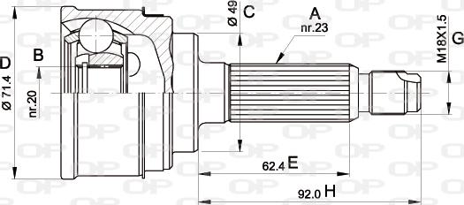 Open Parts CVJ5349.10 - Šarnīru komplekts, Piedziņas vārpsta ps1.lv