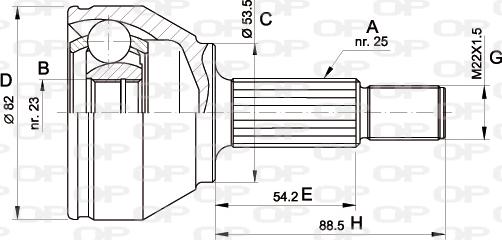 Open Parts CVJ5344.10 - Šarnīru komplekts, Piedziņas vārpsta ps1.lv