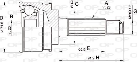 Open Parts CVJ5348.10 - Šarnīru komplekts, Piedziņas vārpsta ps1.lv