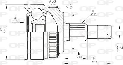 Open Parts CVJ5354.10 - Šarnīru komplekts, Piedziņas vārpsta ps1.lv