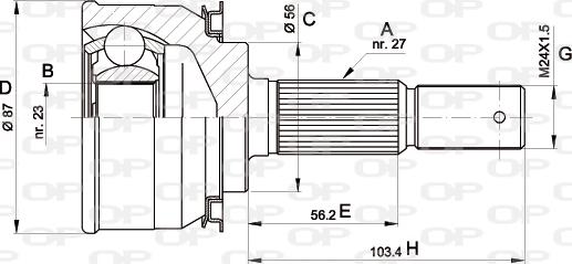 Open Parts CVJ5308.10 - Šarnīru komplekts, Piedziņas vārpsta ps1.lv