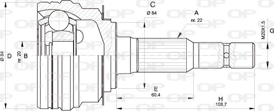 Open Parts CVJ5307.10 - Šarnīru komplekts, Piedziņas vārpsta ps1.lv