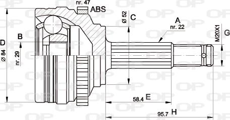 Open Parts CVJ5388.10 - Šarnīru komplekts, Piedziņas vārpsta ps1.lv