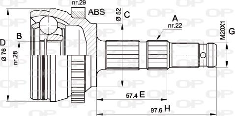 Open Parts CVJ5387.10 - Šarnīru komplekts, Piedziņas vārpsta ps1.lv