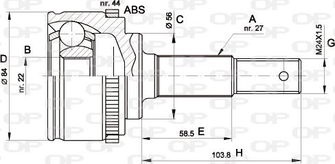 Open Parts CVJ5338.10 - Šarnīru komplekts, Piedziņas vārpsta ps1.lv