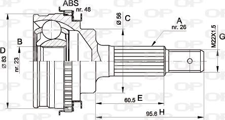 Open Parts CVJ5337.10 - Šarnīru komplekts, Piedziņas vārpsta ps1.lv