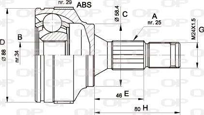 Open Parts CVJ5297.10 - Šarnīru komplekts, Piedziņas vārpsta ps1.lv