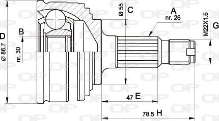 Open Parts CVJ5245.10 - Šarnīru komplekts, Piedziņas vārpsta ps1.lv