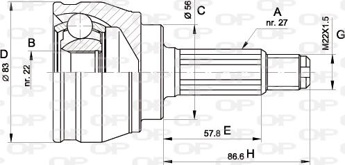 Open Parts CVJ5241.10 - Šarnīru komplekts, Piedziņas vārpsta ps1.lv