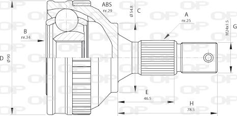 Open Parts CVJ5216.10 - Šarnīru komplekts, Piedziņas vārpsta ps1.lv