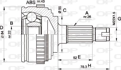 Open Parts CVJ5282.10 - Šarnīru komplekts, Piedziņas vārpsta ps1.lv