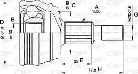 Open Parts CVJ5235.10 - Šarnīru komplekts, Piedziņas vārpsta ps1.lv