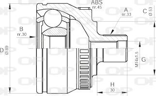 Open Parts CVJ5233.10 - Šarnīru komplekts, Piedziņas vārpsta ps1.lv