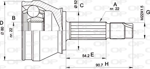 Open Parts CVJ5229.10 - Šarnīru komplekts, Piedziņas vārpsta ps1.lv