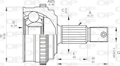 Open Parts CVJ5220.10 - Šarnīru komplekts, Piedziņas vārpsta ps1.lv