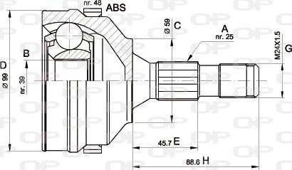 Open Parts CVJ5275.10 - Šarnīru komplekts, Piedziņas vārpsta ps1.lv