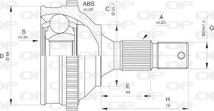 Open Parts CVJ5276.10 - Šarnīru komplekts, Piedziņas vārpsta ps1.lv