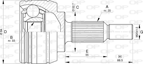 Open Parts CVJ5794.10 - Šarnīru komplekts, Piedziņas vārpsta ps1.lv