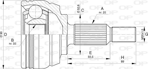 Open Parts CVJ5749.10 - Šarnīru komplekts, Piedziņas vārpsta ps1.lv