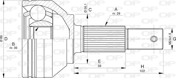 Open Parts CVJ5754.10 - Šarnīru komplekts, Piedziņas vārpsta ps1.lv