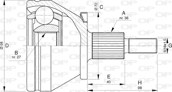 Open Parts CVJ5753.10 - Šarnīru komplekts, Piedziņas vārpsta ps1.lv