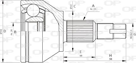 Open Parts CVJ5706.10 - Šarnīru komplekts, Piedziņas vārpsta ps1.lv