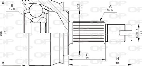 Open Parts CVJ5708.10 - Šarnīru komplekts, Piedziņas vārpsta ps1.lv