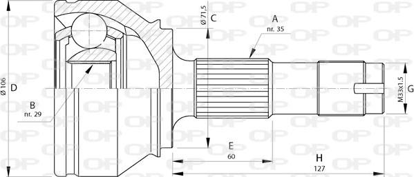 Open Parts CVJ5719.10 - Šarnīru komplekts, Piedziņas vārpsta ps1.lv